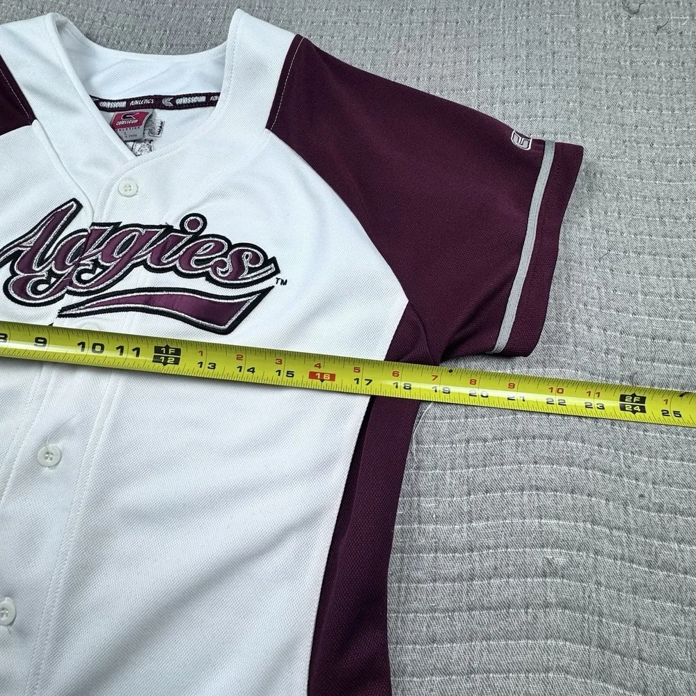 Vintage Colosseum Texas A&M‎ Jersey Kid L Aggies Baseball Sports Button